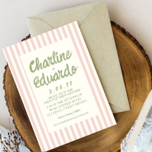 Carte Faire-part de mariage Pastel Retro