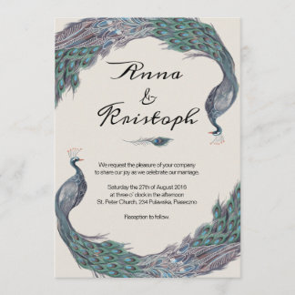 CARTE FAIRE-PART DE MARIAGE PEACOCK