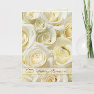 Carte Faire-part de mariage romantique crème blanc