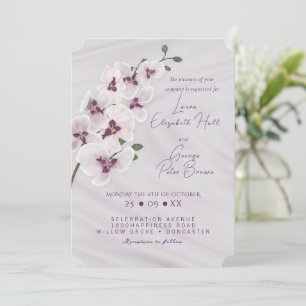 Carte faire-part de mariage rose orchidée