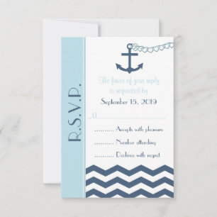 Carte Faire-part de mariage RSVP Nautique