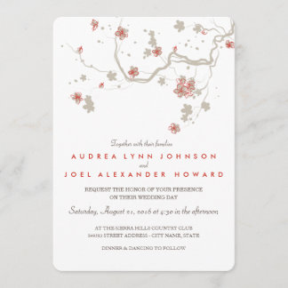 Carte Faire-part de mariage Sakura blanche
