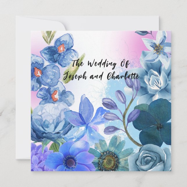 Carte faire-part de mariage, Thème Floral Romantiq (Devant)