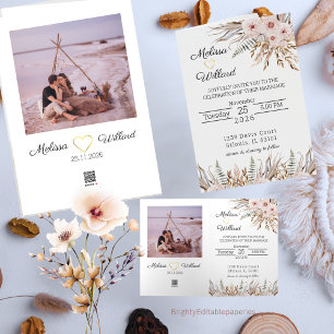 Carte faire-part de mariage Tropical Foil