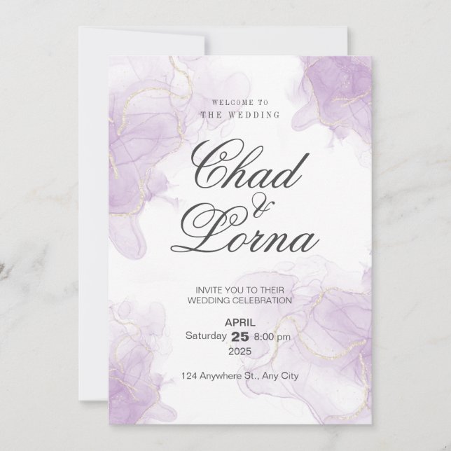 Carte Faire-part de mariage Watercolor (Devant)