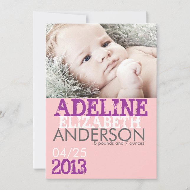 Carte faire-part de naissance (Devant)