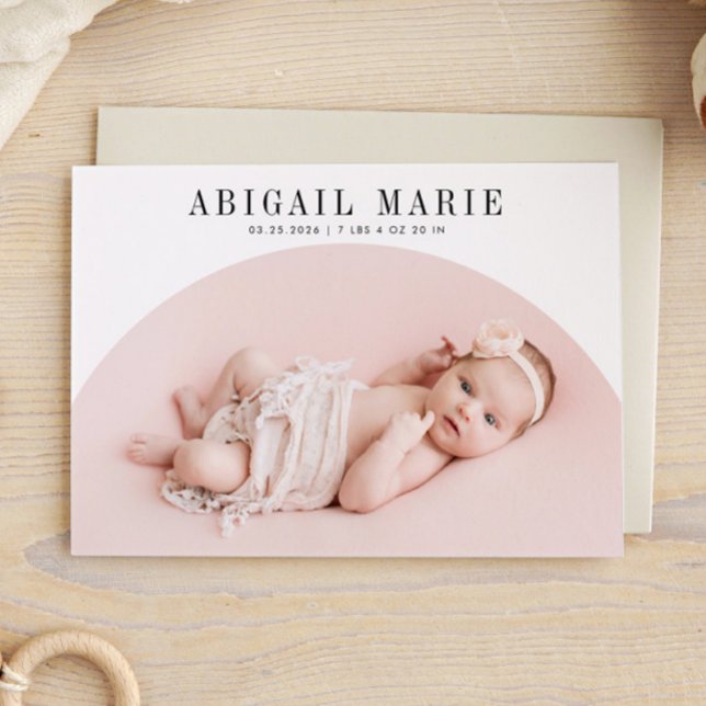 Carte Faire-part de naissance à cadre Arche blanch (Créateur téléchargé)