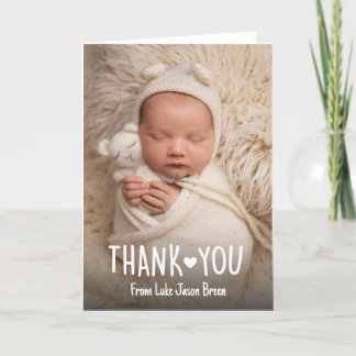 Carte faire-part de naissance avec photo, bébé mer