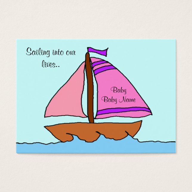 Carte Faire-part de naissance bateau (Devant)
