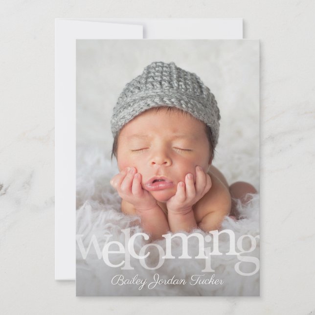 Carte Faire-part de naissance bébé de bienvenue mo (Devant)