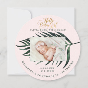 Carte Faire-part de naissance bébé   Feuille de pa