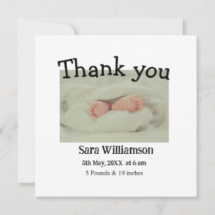 Carte faire-part de naissance de montage minimale