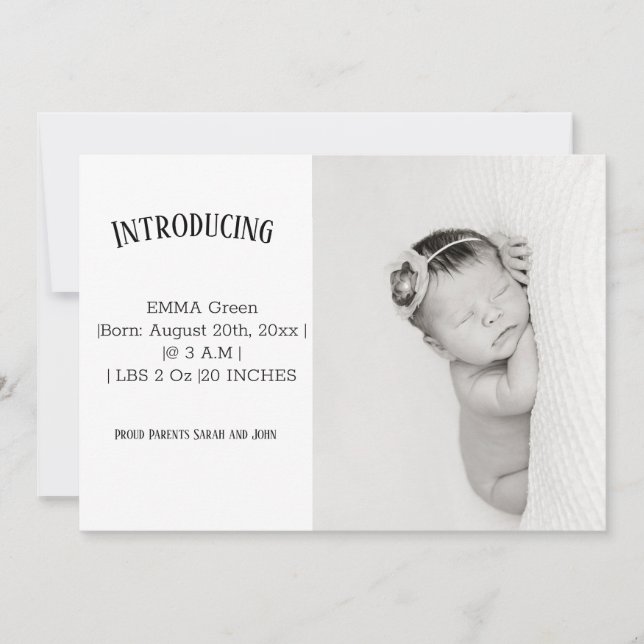 Carte Faire-part de naissance Merci photo bébé (Devant)