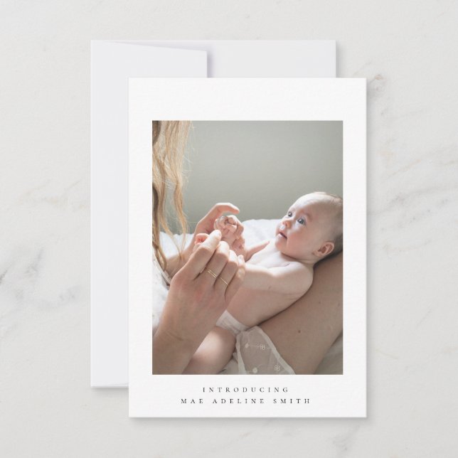 carte faire-part de naissance minimaliste (Devant)
