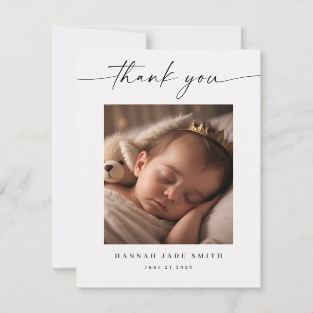 Carte Faire-part de naissance moderne photo bébé (Devant)