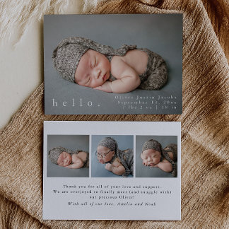 Carte Faire-part de naissance moderne photo bébé