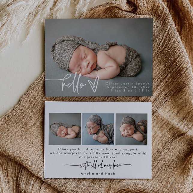 Carte Faire-part de naissance moderne photo bébé (Créateur téléchargé)