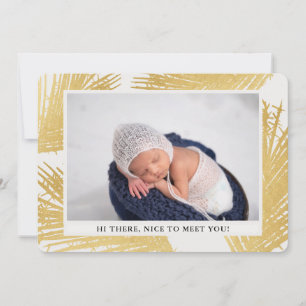 Carte Faire-part de naissance neutre Tropical Gold