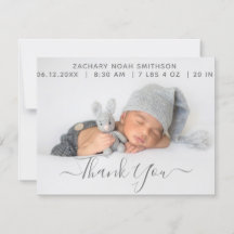 Carte Faire-part de naissance personnalisée Merci