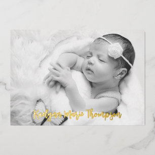 Carte Faire-part de naissance photo de script mode