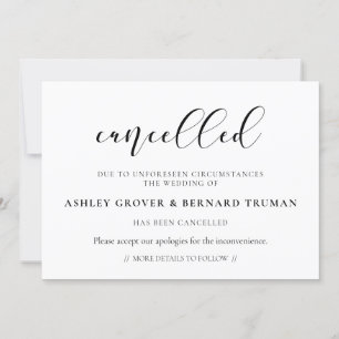 Carte faire-part d'événement annulée