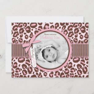 Carte Faire-part fille Cheetah