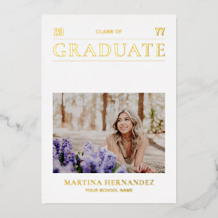 Carte Faire-part Gold Photo Graduation