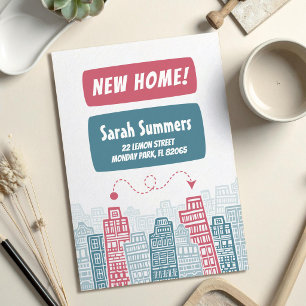 Carte Faire-part mobile avec la ville de style des