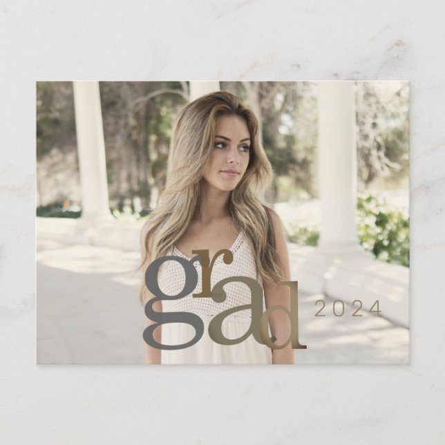 Carte Faire-part Neutral II 2024 Grad Photo (Devant)