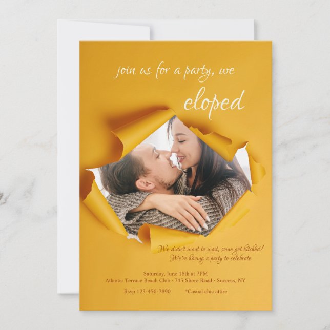 Carte Faire-part photo de cadre déchirée (Devant)