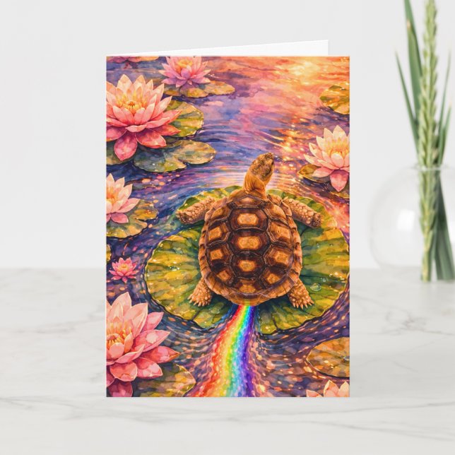 Carte Faire un arc-en-ciel et suivre votre bonheur tortu (Devant)