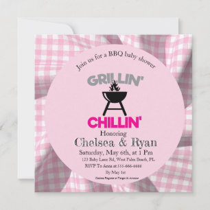 Carte Faire un BBQ pour l'invitation à la Baby Shower •