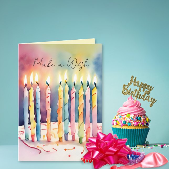 Carte Faire un voeu texte personnalisé Anniversaire (Pretty, cute and whimsical, the perfect birthday card for adults, teens and children.)
