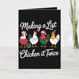Carte Faire une liste Poulet Ça deux fois Noël Coq