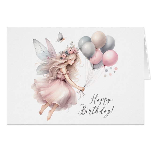 Carte Fairy Birday Card (Devant Horizontal)