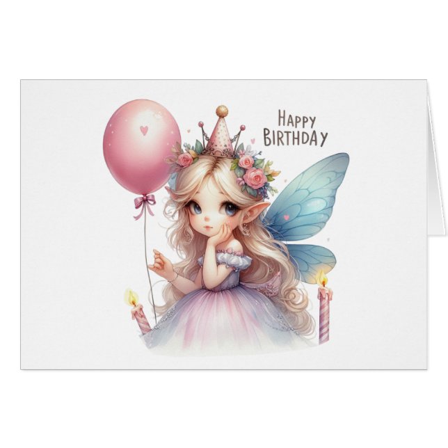 Carte Fairy Birday Card (Devant Horizontal)