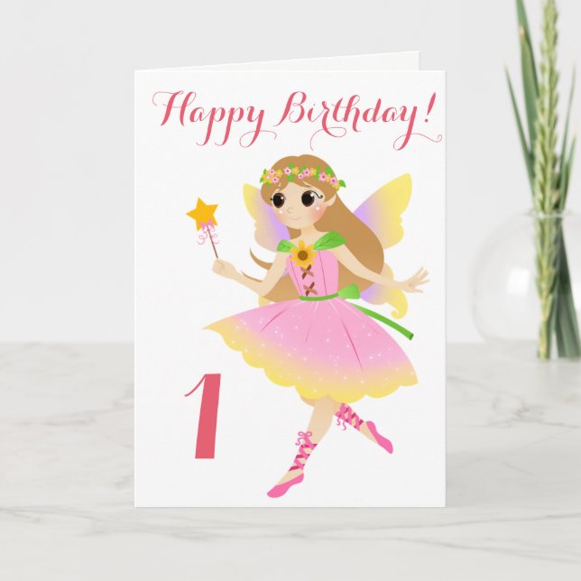 Carte Fairy First Birday (Devant)