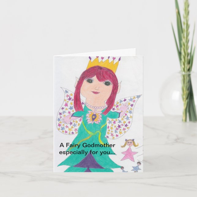 Carte Fairy Godmère Anniversaire Voeux (Devant)