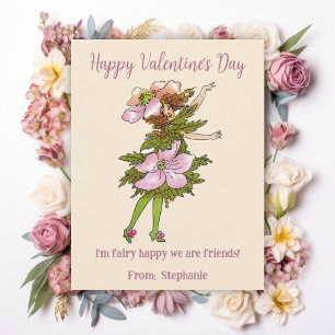 Carte Fairy Happy We are Friends Kids Valentines Day