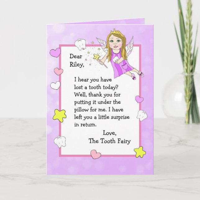 Carte Fairy personnalisée pour les dents (Devant)