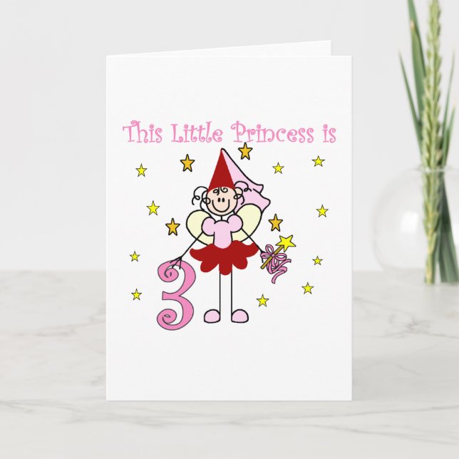 Carte Fairy Princess 3e Anniversaire Tshirts et cadeaux (Devant)
