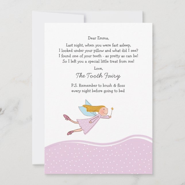 Carte Fairy (rose) pour dents (Devant)