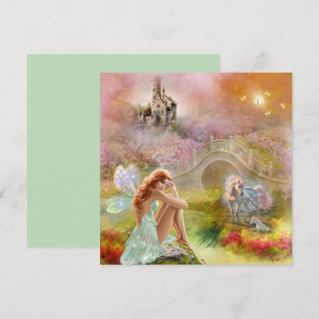 Carte Fairy & Unicorn Fairytale Castle (Devant / Derrière)