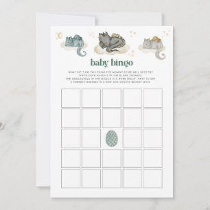 Carte Fairytale Dragon Baby Bingo Baby shower Jeu