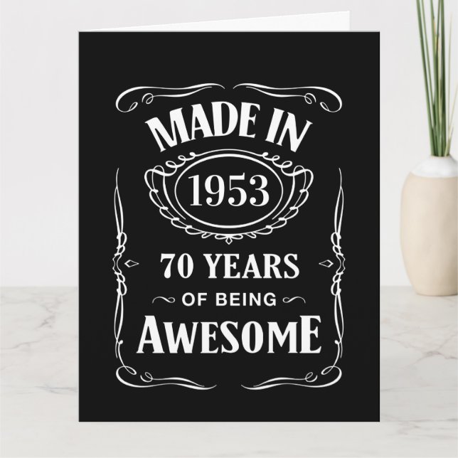 Carte Fait en 1953 70 ans d'être génial anniversaire 202 (Devant)