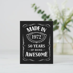Carte Fait en 1972 50 ans d'être génial anniversaire 202