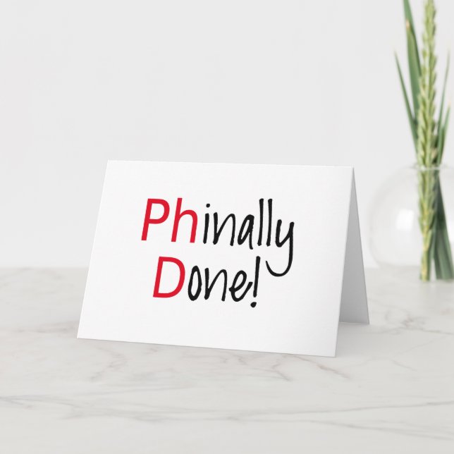 Carte Fait en phase terminale, doctorat, don de diplôme (Devant)