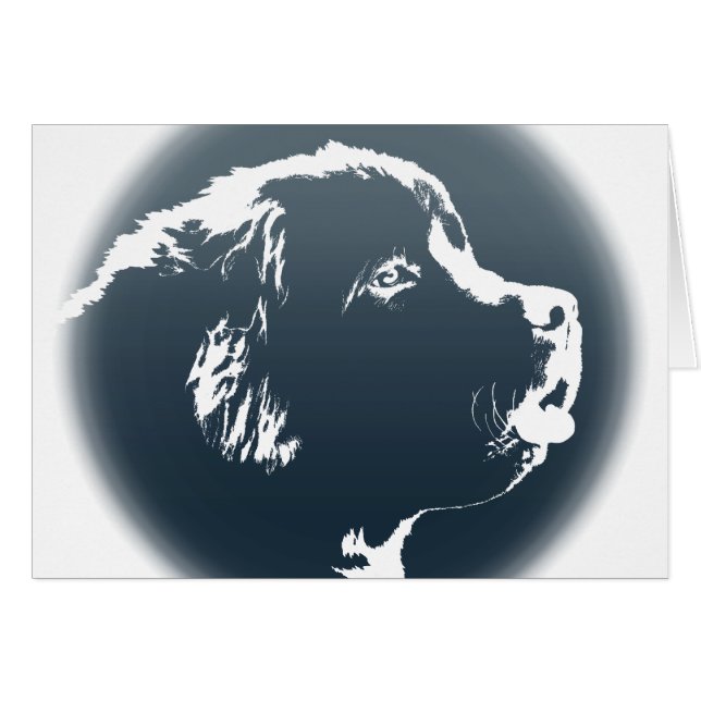 Carte faite sur commande de chien de Terre-Neuve (Devant horizontal)
