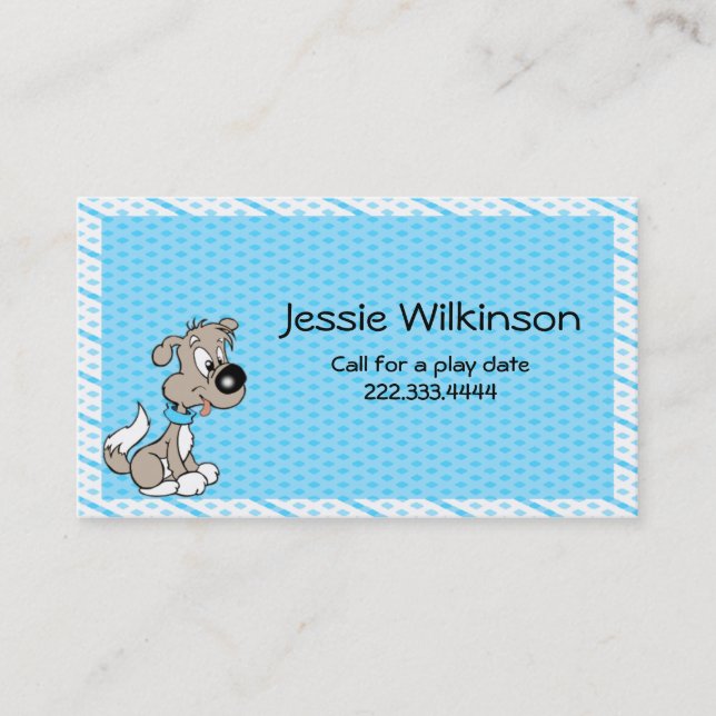 Carte faite sur commande de Playdate de chiot de (Devant)