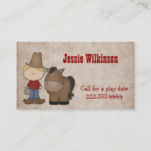 Carte faite sur commande de Playdate de cowboy